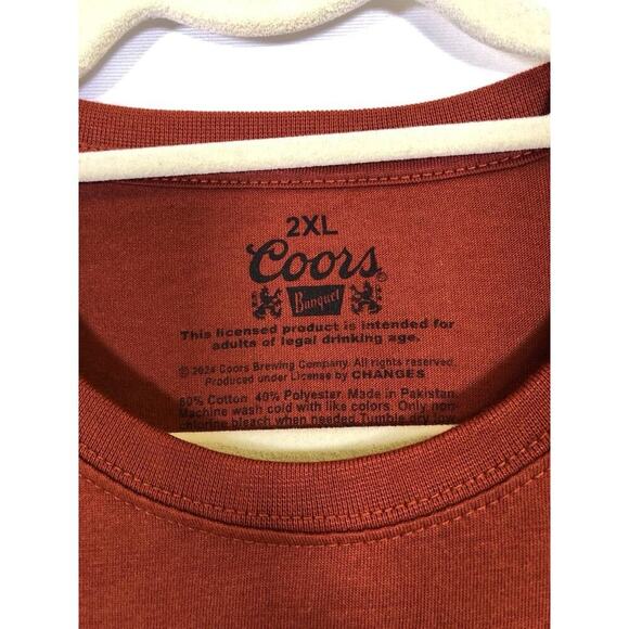 Coors Sunset in Golden Colorado Front and Back Print T-Shirt Size 2XL Brown - Picture 4 of 9